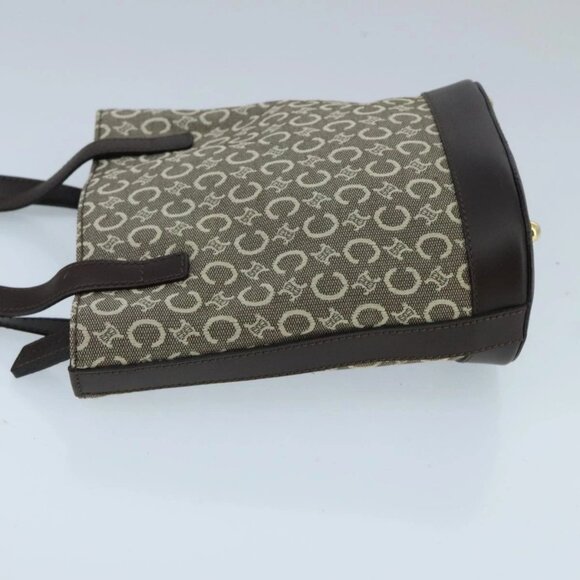 CELINE C Macadam Canvas Hand Bag Brown Gold - Picture 4 of 15